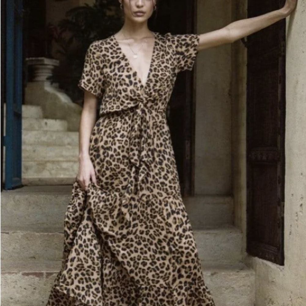 Kivari Leopard Toe Front Maxi Dress